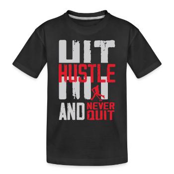 Hockey Sur Gazon Hustle Hit Et Jamais - T-shirt bio Premium Enfant - noir - Devant