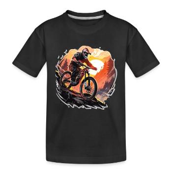 Vélo de montagne de descente - T-shirt bio Premium Enfant - noir - Devant