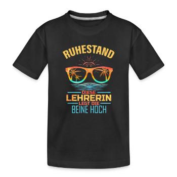 Lehrerin Ruhestand Geschenk für Pension Lehrer - Kinder Premium Bio T-Shirt - Schwarz - Vorne
