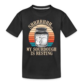 Mein Sauerteig Ruht sich aus - Kinder Premium Bio T-Shirt - Schwarz - Vorne