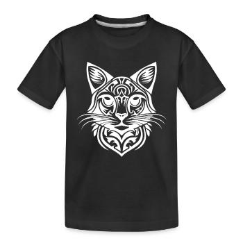 Chat tribal - T-shirt bio Premium Enfant - noir - Devant