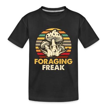 Chasse aux champignons Cueillette de champignons Freak - T-shirt bio Premium Enfant - noir - Devant