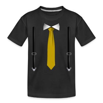 Drôle de cravate jaune avec des bretelles noires parfait - T-shirt bio Premium Enfant - noir - Devant