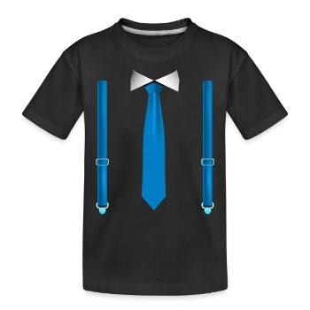 Drôle de cravate bleue avec bretelles mariage parfait - T-shirt bio Premium Enfant - noir - Devant