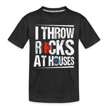 Je jette des pierres sur les maisons Ice Sport Curling Curler - T-shirt bio Premium Enfant - noir - Devant
