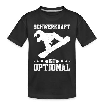 Snowboarden Skipiste Snowboarding Snowboardfahrer - Kinder Premium Bio T-Shirt - Schwarz - Vorne