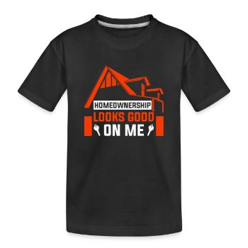 Nouveau propriétaire Propriétaire d’une maison Propriétaire d’une maison - T-shirt bio Premium Enfant - noir - Devant