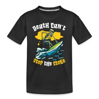 Drôle de surfeur, la plage de squelette Stoke Surf - T-shirt bio Premium Enfant - noir - Devant