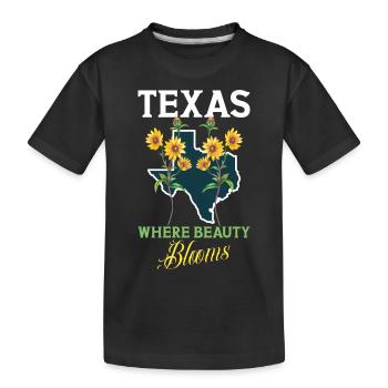 Texas Wildflowers Season Fields Flowers Texas - Kids' Premium Organic T-Shirt - black - Front