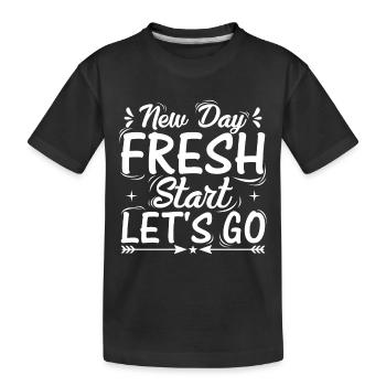Nouveau jour, nouveau départ, c’est parti - T-shirt bio Premium Enfant - noir - Devant