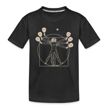 Vitruvian Man Padel Tennis Paddle - T-shirt bio Premium Enfant - noir - Devant