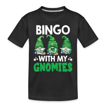 Bingo avec mes gnomies Bingo drôle - T-shirt bio Premium Enfant - noir - Devant