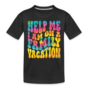 Au secours, je suis en vacances en famille - T-shirt bio Premium Enfant - noir - Devant