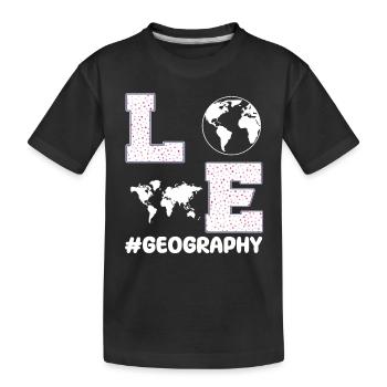 Liebe Geografie - Kinder Premium Bio T-Shirt - Schwarz - Vorne