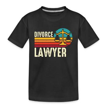 Divorce Lawyer Retro Marriage Separation Attorney - Kids' Premium Organic T-Shirt - black - Front