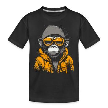 Veste cool, lunettes de soleil, singe cool - T-shirt bio Premium Enfant - noir - Devant