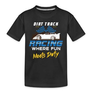Dirt Track Racing Fast And Dirty Racing Fan Race - Kinder Premium Bio T-Shirt - Schwarz - Vorne