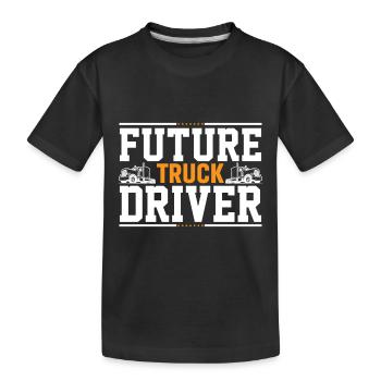 Futur chauffeur de camion - T-shirt bio Premium Enfant - noir - Devant