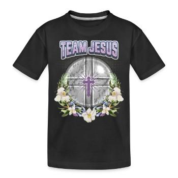 Jésus-Christ disant Vintage orchidées équipe Jésus - T-shirt bio Premium Enfant - noir - Devant