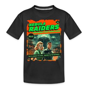 Nebula Raiders, années 50, bande dessinée des années 1950, espace - T-shirt bio Premium Enfant - noir - Devant