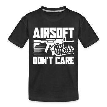 Airsoft Airsoft Hair Don't Care - Kids' Premium Organic T-Shirt - black - Front