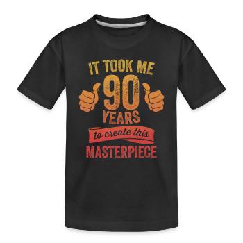 Drôle 90 ans blague 90e anniversaire gag jeu de mots - T-shirt bio Premium Enfant - noir - Devant