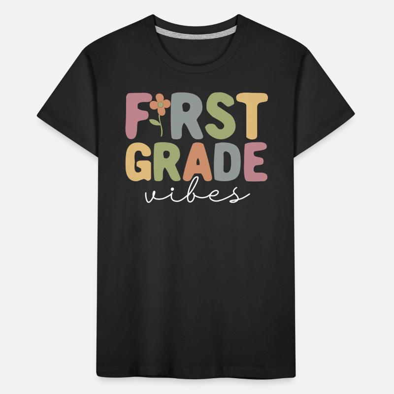 First Grade Vibes 1st Class Team Retro 100th Day Kids' Premium Organic T-Shirt