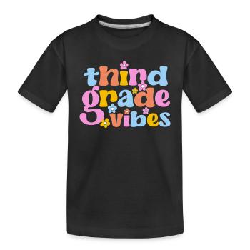 Troisième année Vibes Troisième année Équipe Rétro 100 - T-shirt bio Premium Enfant - noir - Devant