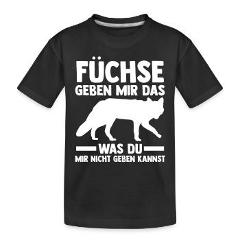 Fuchs - Kinder Premium Bio T-Shirt - Schwarz - Vorne