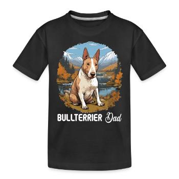 Hund Bullterrier - Kinder Premium Bio T-Shirt - Schwarz - Vorne