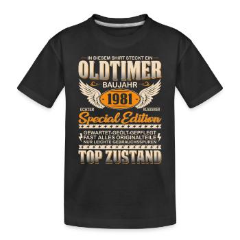 Vintage 1981 Geburtstag Geschenk - Kinder Premium Bio T-Shirt - Schwarz - Vorne