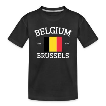 Belgien - Kinder Premium Bio T-Shirt - Schwarz - Vorne