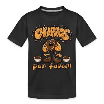 Churros Por Favor - Kids' Premium Organic T-Shirt - black - Front
