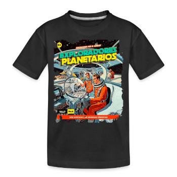 Comic, Comicstrip, 50er Jahre, Weltraum Abenteuer - Kinder Premium Bio T-Shirt - Schwarz - Vorne