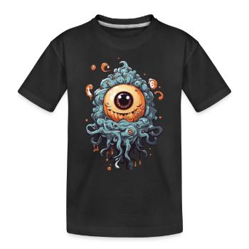 Œil avec tentacules : le point culminant de l’horreur d’Halloween - T-shirt bio Premium Enfant - noir - Devant