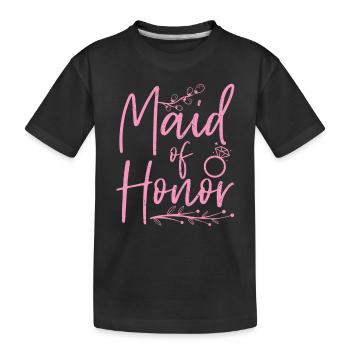 Hochzeit Brautjungfer Heiraten Geschenk Braut - Kinder Premium Bio T-Shirt - Schwarz - Vorne