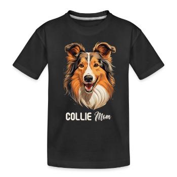 Hund Collie - Kinder Premium Bio T-Shirt - Schwarz - Vorne