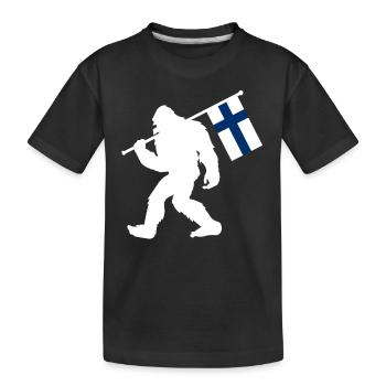 Finland Bigfoot - Kids' Premium Organic T-Shirt - black - Front