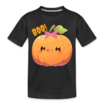 Citrouille terriblement mignonne / idée cadeau - T-shirt bio Premium Enfant - noir - Devant