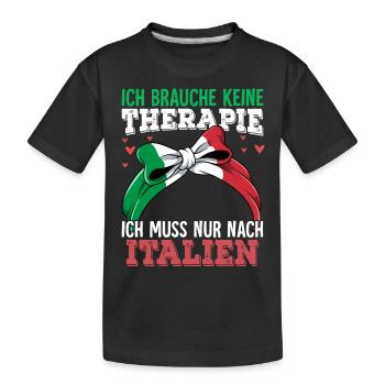 Italien - Kinder Premium Bio T-Shirt - Schwarz - Vorne