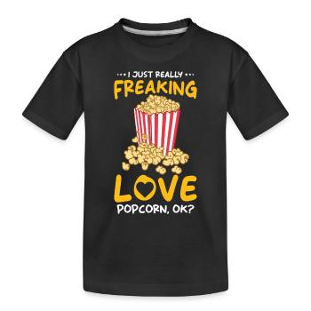 Popcorn Lover Gift Funny Popcorn - Kids' Premium Organic T-Shirt - black - Front