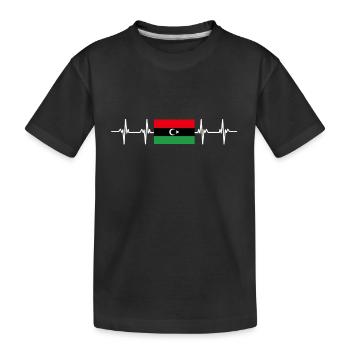 African Flag - Libya - Kids' Premium Organic T-Shirt - black - Front