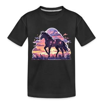 Horse Horses Ross Horse Riding Horse Head Rider - Kids' Premium Organic T-Shirt - black - Front
