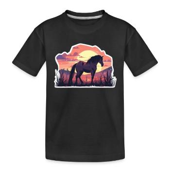 Horse Horses Ross Horse Riding Horse Head Rider - Kids' Premium Organic T-Shirt - black - Front
