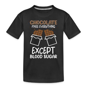 Diabète de type 1 Drôle - T-shirt bio Premium Enfant - noir - Devant