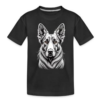 Monochromer Charme - Schäferhund im Rampenlicht - Kinder Premium Bio T-Shirt - Schwarz - Vorne