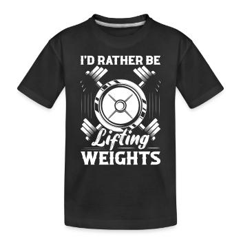 Lifting Weights Workout Training Weight Lifting - Kids' Premium Organic T-Shirt - black - Front