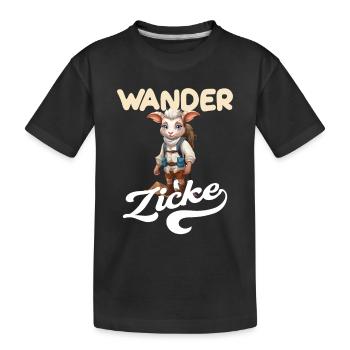 Wandern Ziege Wanderung Natur Frauen Meckern - Kinder Premium Bio T-Shirt - Schwarz - Vorne