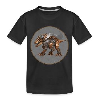 steampunk dinosaur - Kids' Premium Organic T-Shirt - black - Front