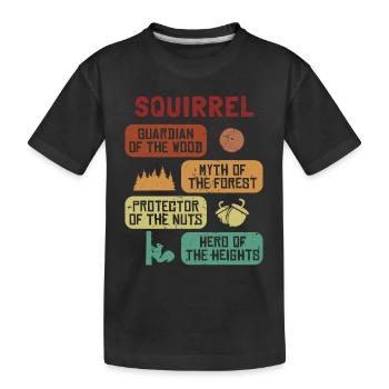 Gardien Mythe Protecteur Héros Écureuil Eichhörnchen - T-shirt bio Premium Enfant - noir - Devant